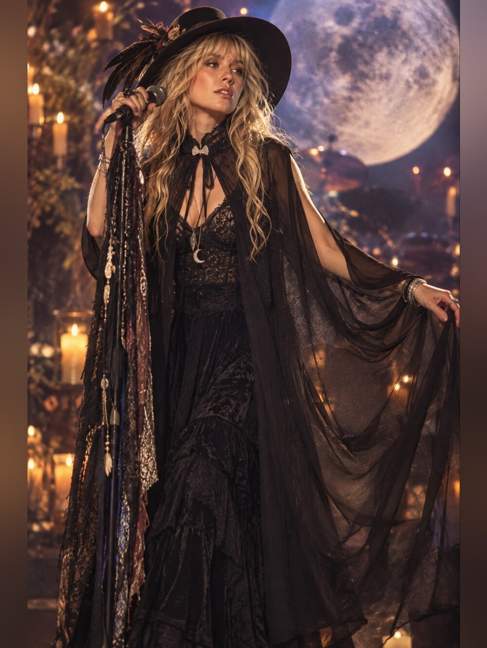 #21 Black Sheer Cape